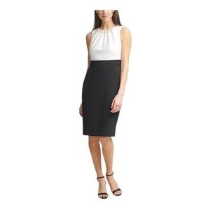 NWT‎ Jessica Howard Faux-Pearl Trim Scuba Sheath Dress